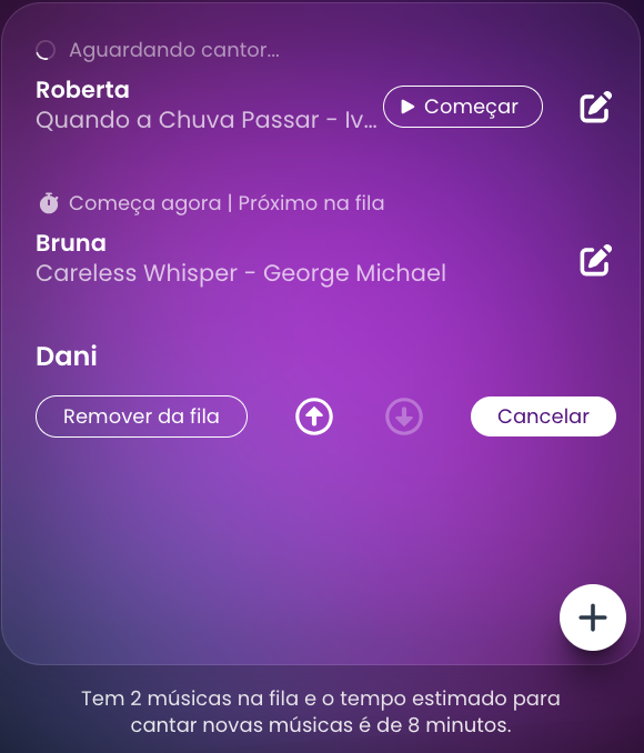 Captura de tela do aplicativo da chamada com vez de inteligência artificial